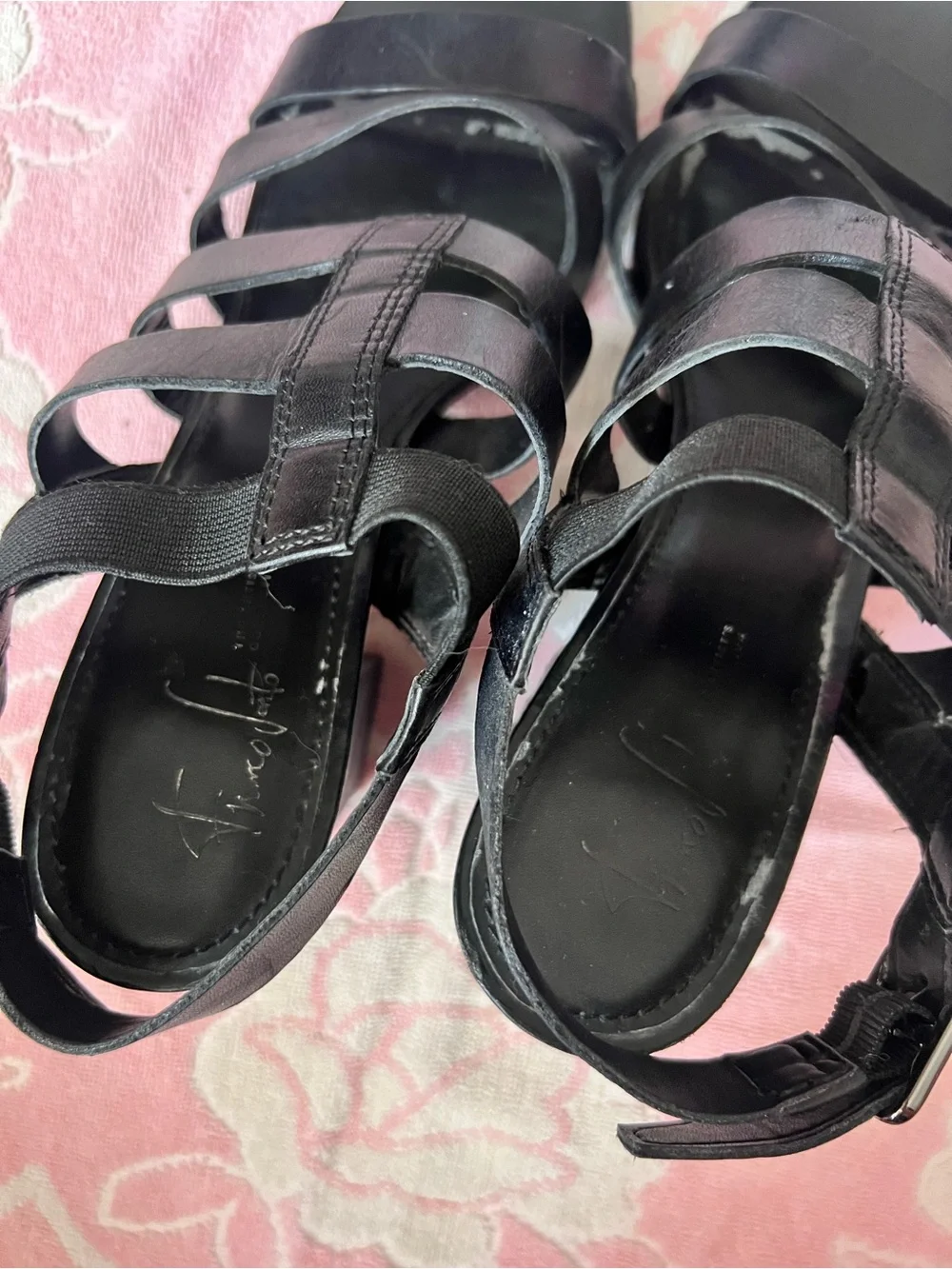 Franco Sarto Black Strappy Gladiator Sandals